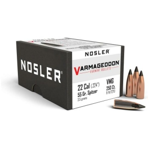 Nosler VarMageddon Bullets .22 cal .224" 55 gr FB-TIPPED 250/ct
