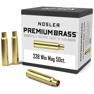 Nosler Unprimed Brass Rifle Cartridge Cases 50/ct .338 Win Mag