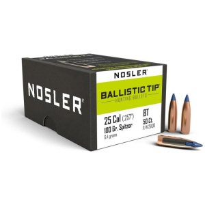 Nosler Ballistic Tip Hunting Bullets .25 cal .257" 100 gr SBT-BTIP 50/ct