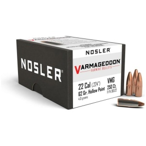 Nosler VarMageddon Rifle Bullets .22 cal .224" 62 gr FBHP 250/ct