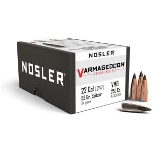 Nosler Varmageddon Bullets .22 cal .224" 53 gr FB-TIPPED 250/ct