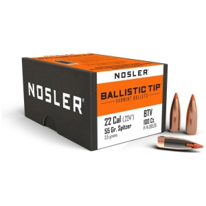 Nosler Ballistic Tip Varmint Bullets .22 cal .224" 55 gr SBT-SB 100/ct