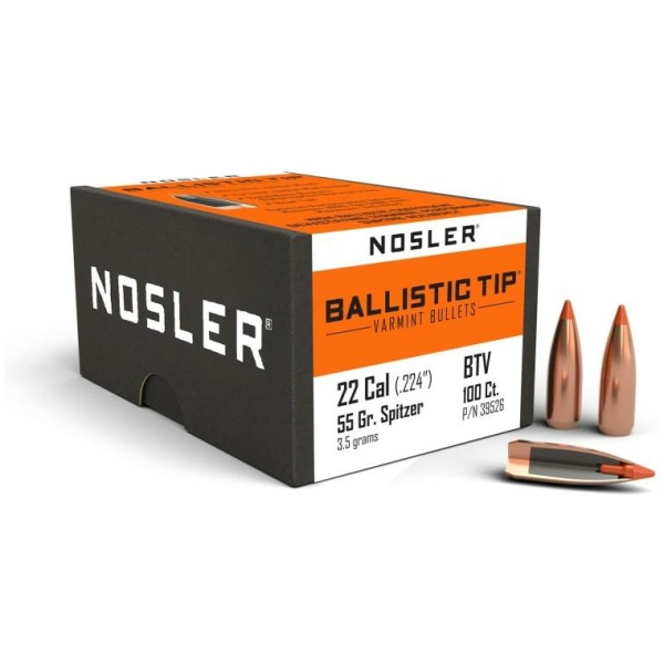 Nosler Ballistic Tip Varmint Bullets .22 cal .224" 55 gr SBT-SB 100/ct