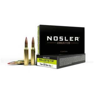 Nosler Ballistic Tip Hunting Rifle Ammunition 7mm-08 120gr PT 3000 fps 20/ct