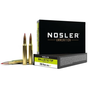 Nosler Ballistic Tip Hunting Rifle Ammunition .280 Rem 140gr PT 3000 fps 20/ct