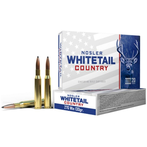 Nosler Whitetail Country Rifle Ammunition .270 Win 130gr SP 3060 fps 20/ct