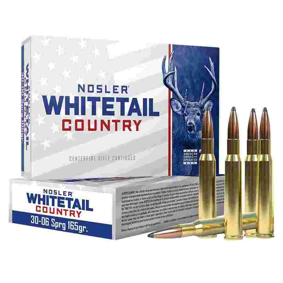 Nosler Whitetail Country Rifle Ammunition .30-06 Sprg 165gr SP 2900 fps 20/ct