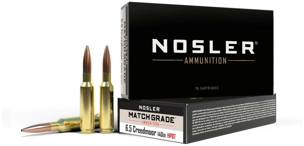 Nosler Match Grade Rifle Ammunition 6.5 Creedmoor 140 gr HPBT 2650 fps 20/ct