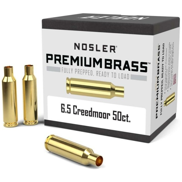 Nosler Unprimed Brass Rifle Cartridge Cases 6.5mm Creedmoor 50/ct