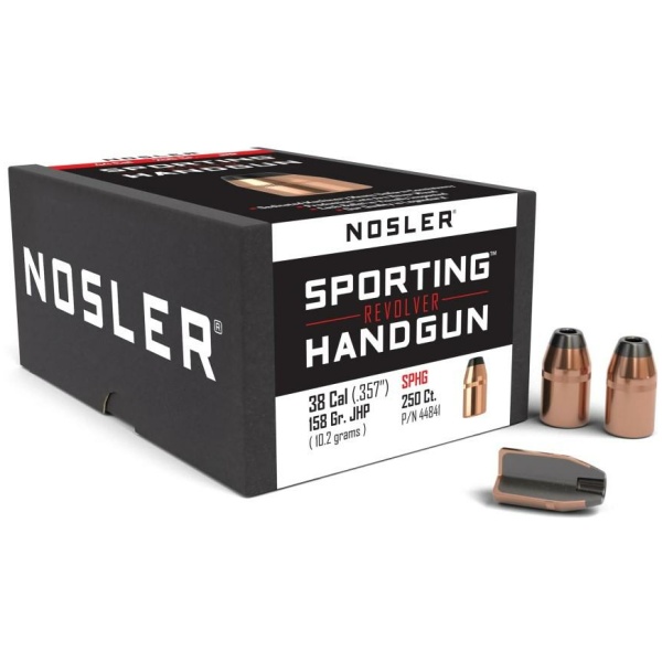 Nosler Sporting Handgun Revolver Bullets .38 cal .357" 158 gr JHP 250/ct