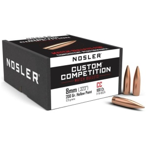 Nosler Custom Competition Rifle Bullets 8mm .323" 200 gr HPBT 100/ct