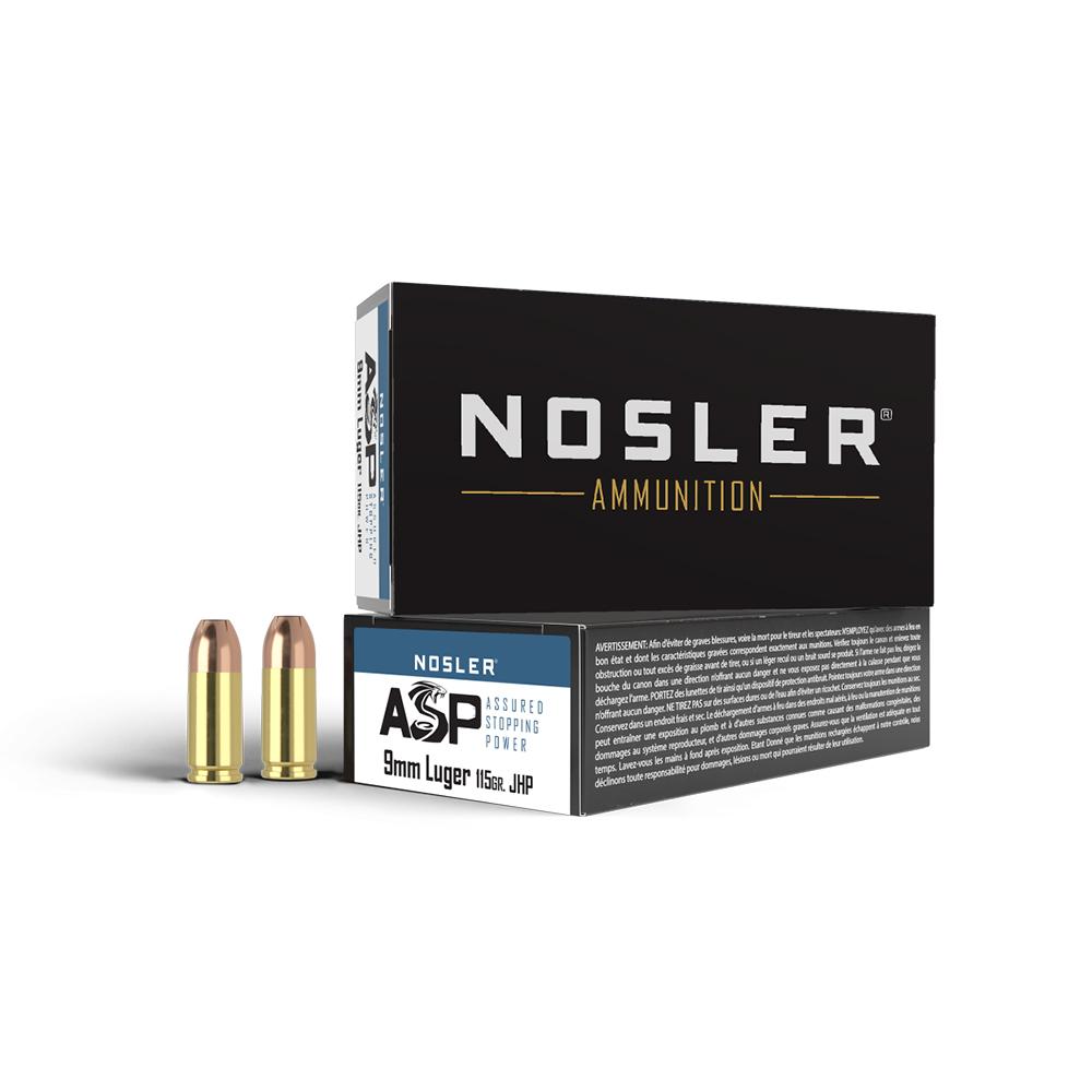 Nosler Match Grade Handgun Ammunition 9mm Luger 115 gr JHP 1170 fps 50/ct