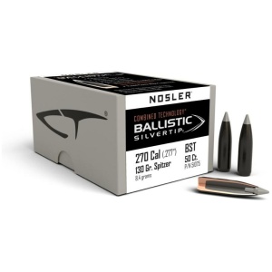 Nosler Ballistic SilverTip Hunting Rifle Bullets .270 cal .277" 130 gr SBT-BSTIP 50/ct