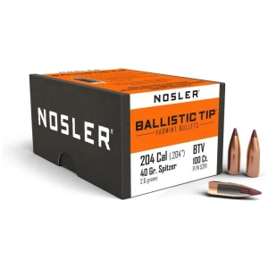 Nosler Ballistic Tip Varmint Rifle Bullets .204 cal .204" 40 gr SPITZ 100/ct