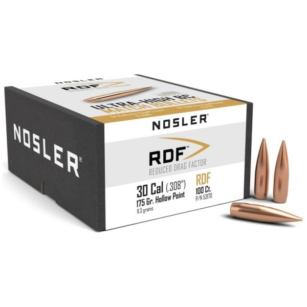 Nosler RDF Match Rifle Bullets .30 cal .308" 175 gr HPBT 100/ct
