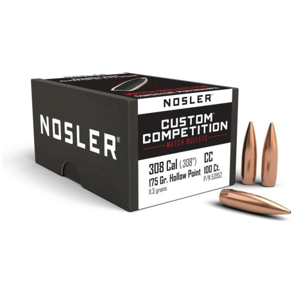 Nosler Custom Competition Rifle Bullets .30 cal .308" 175 gr HPBT 100/ct