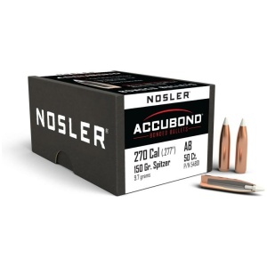 Nosler AccuBond Rifle Bullets .270 Cal .277" 150gr SPITZER 50/ct
