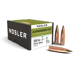 Nosler E-Tip Lead Free Rifle Bullets .338 Lapua Mag .338" 225 gr SPTZ ETIP 50/ct