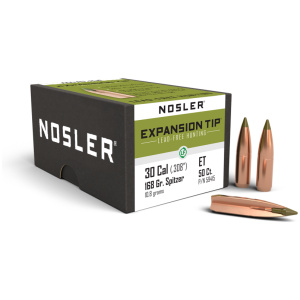 Nosler E-Tip Lead-Free Hunting Bullets .30 cal .308" 168 gr SPTZ E-TIP 50/ct