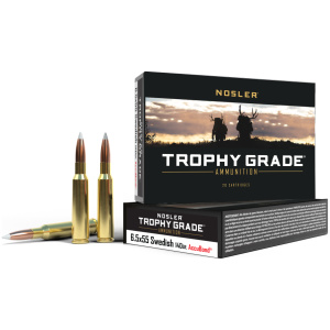 Nosler Accubond Trophy Grade Rifle Ammunition 6.5x55 Mauser 140 gr PT 2650 fps 20/ct
