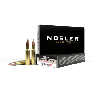 Nosler Custom Competition Match Grade Rifle Ammunition .308 Win 175 gr OTM 2600 fps 20/ct