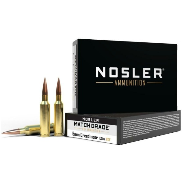 Nosler RDF Match Grade Rifle Ammunition 6mm Creedmoor 105gr OTM 3050 fps 20/ct