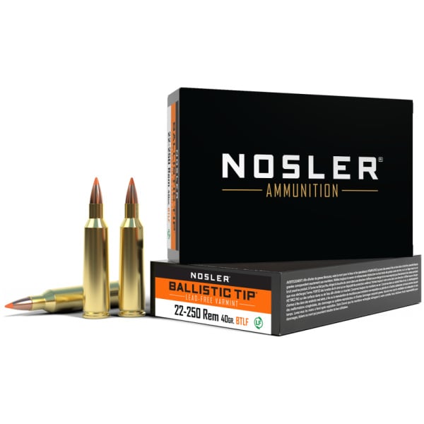 Nosler Lead Free Ballistic Tip Varmint Rifle Ammunition .22-250 Rem 40 gr PT 3950 fps 20/ct