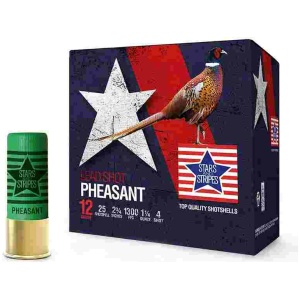 PPU Stars & Stripes Pheasant Load Shotshells 12ga 2-3/4'' 1-1/4oz 1300 fps #4 25/ct