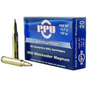 PPU Rifle Ammunition .300 Win Magnum 165 gr SPBT 3050 fps 20/ct