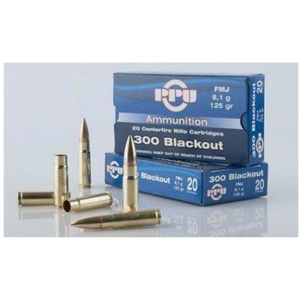 PPU Standard Rifle Ammunition .300 AAC Blackout 125 gr HPBT 1340 fps 20/ct