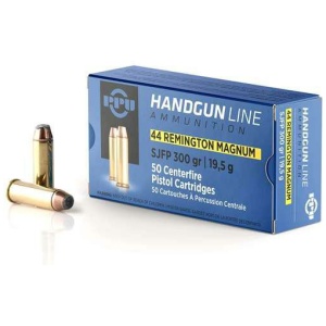 PPU Handgun Ammunition .44 Mag  300gr SJFP 1279 fps 50/ct