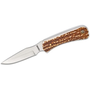 Schrade Uncle Henry 301UH Fixed Knife 3-1/8" Drop Point Blade Brown with Leather Sheath