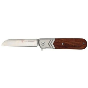 Smith & Wesson Executive Spring Assist Barlow Knife 2 3/4" Blade Wood Handle