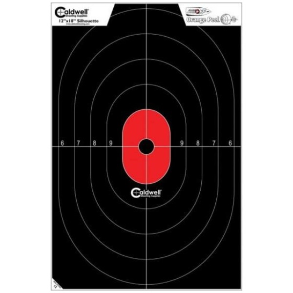 Caldwell Silhouette Center Mass Target Orange and Black 8 Pack