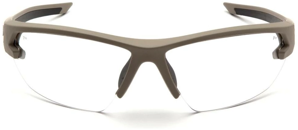 Pyramex Venture Gear Semtex 2.0 Shooting Glasses Tan Frame with Clear Anti-Fog Lens