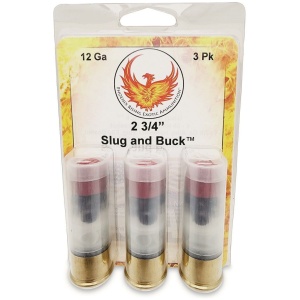Phoenix Rising Slug & Buck Shotshell 12ga 2-3/4" FSJ 7/8oz Slug & 6-00 Buckshot 1225 fps 3/ct