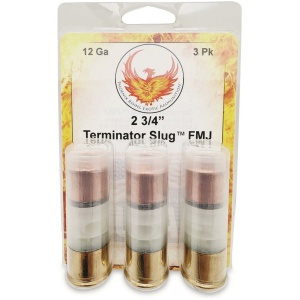 Phoenix Rising Terminator Slug Shotshell 12ga 2-3/4" 515gr FMJ Slug 1520fps 3/ct