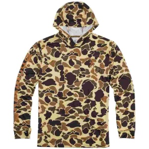Browning Hooded Long Sleeve Tech Shirt Vintage Tan Camo M