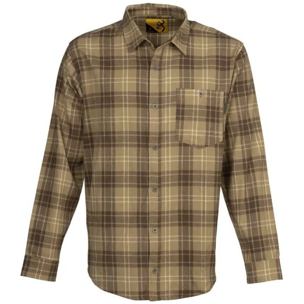 Browning Upland Flannel Long Sleeve Shirt Tan M