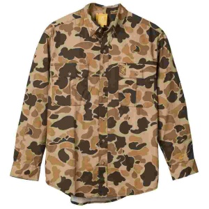 Browning Wasatch-CB Shirt Button-Front 2 Pocket Vintage Tan Camo 2XL