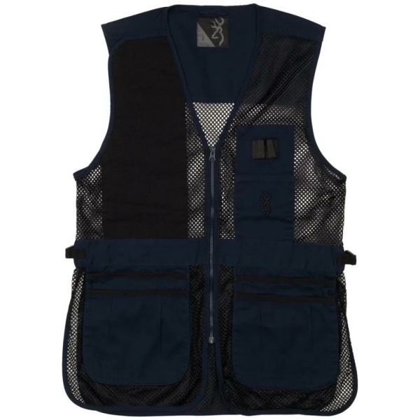 Browning Trapper Creek Mesh Shooting Vest Navy and Black S