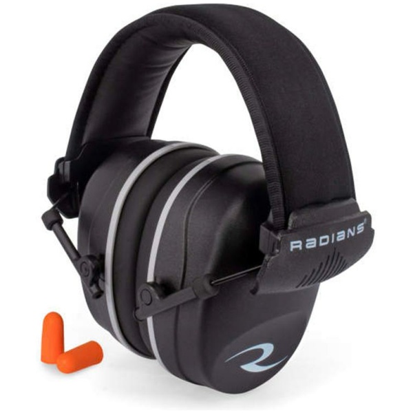 Radians R2500 Passive Earmuff 37dB Black with 2 Ear Plugs