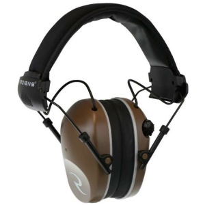 Radians Dual Microphone Electronic Earmuff 3.5mm Stereo Jack 23dB Black Tan