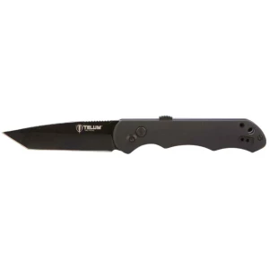 Telum Aftershock Tactical Automatic Knife 3-1/2" Tanto Blade Black