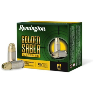 Remington Golden Saber Defense Handgun Ammunition 9mm Luger 124gr BJHP 1125 fps 20/ct