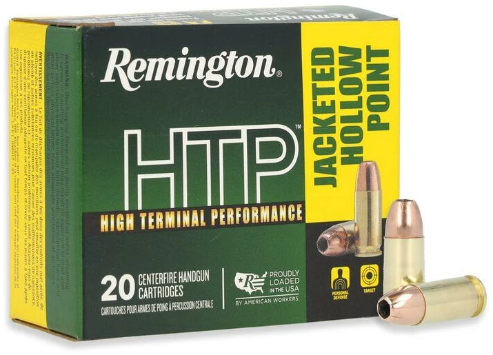 Remington HTP Handgun Ammunition 9mm Luger 115gr JHP 1145 fps 20/ct