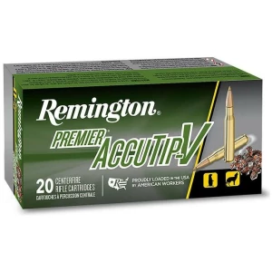 Remington Premier AccuTip Varmint Rifle Ammunition .243 Win 75 gr ATV 3375 fps 20/ct