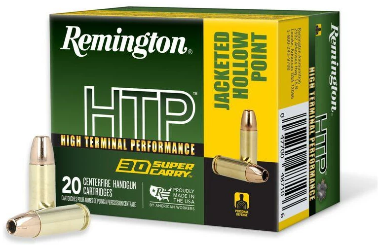 Remington HTP Handgun Ammunition .30 SC 100gr JHP 1235 fps 20/ct