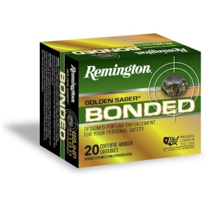 Remington Golden Saber Defense Bonded Handgun Ammunition 10mm Auto 180gr BJHP 1150 fps 20/ct
