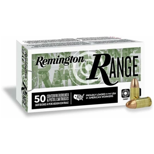 Remington Range Handgun Ammo 9mm Luger 115 gr FMJ 1145 fps 50/ct